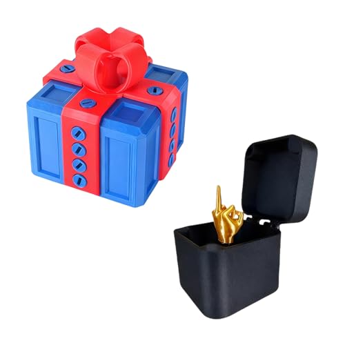 Generisch Caja de regalo 3D divertida de Navidad y cumpleaños con sorpresa del dedo corazón para niños y adultos Adecuada para anillos, dulces y pequeñas sorpresas