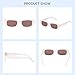 COCOSAND Youth Sunglasses Polarized Retro Rectangle Party Hipster Glasses for Teen Kids Boy Girl Age 8-12, Beige with Brown Lens