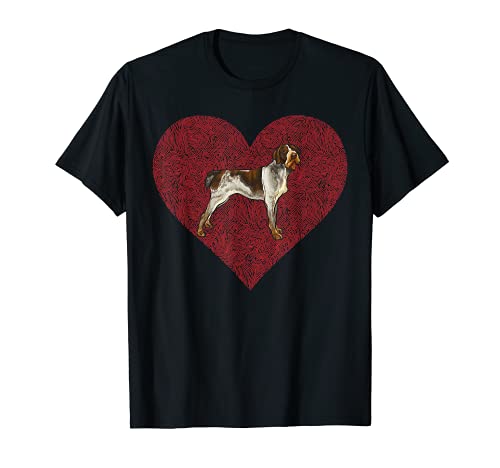 German Wirehaired Pointer Valentines Day Dog Love Heart T-Shirt, Black