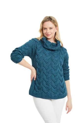 Image of Soft Merino Chunky Cable Cowl Aran Sweater by Aran Woollen Mills