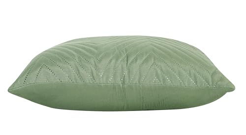 Image of RD TREND UltraSonic Microfiber Cushion Covers, 45 x 45 cm /18 x 18 inches, Set of 2, 250 TC,Back Zipper (Miltry Green)