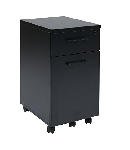 OSP Designs Pro-Line II PRD3085-BLK Prado Mobile File in with Hidden Drawer and Castors, Black