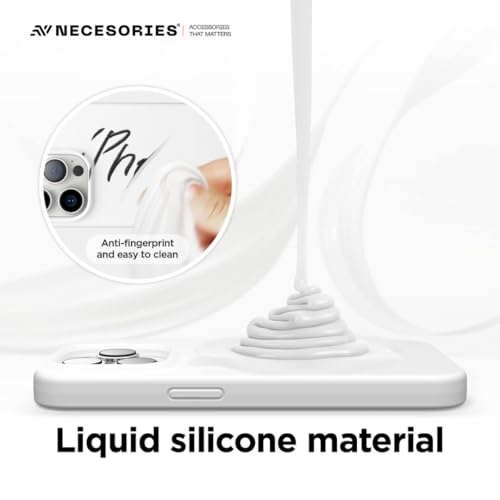 Image of Liquid Silicone Case Compatible for iPhone 13 Pro Max White | Slim Back Cover | Soft Touch Bumper | Shockproof Drop Protection | Microfiber Cloth Inside | Sleek Solid Design