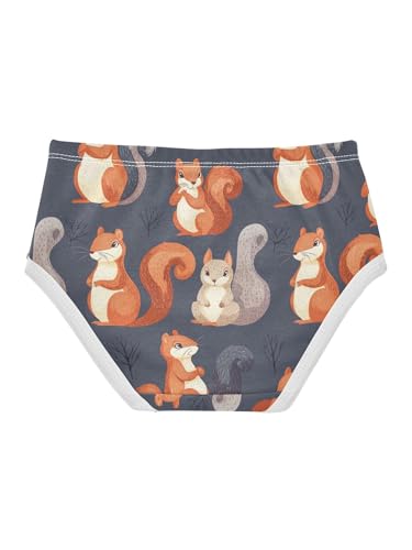 ZZKKO Forest Animals and Cute Squirrel Girls Underwear Toddler Panties for Girls Comfort Brief Size 2-8T2