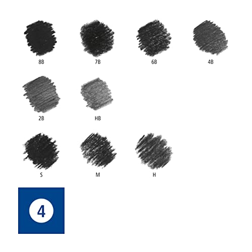 Image of STAEDTLER Charcoal Set, Complete Set with 3 Charcoal Pencils, 5 Premium Artist Pencils, 1 Paper Wiper, 1 Kneadable Artist Eraser, 1 Sharpener and Step-by-Step Instructions, 61 100C