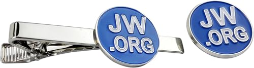 Round Jw.org Necktie Clip and Lapel Pin Gift Set-- Silver Color
