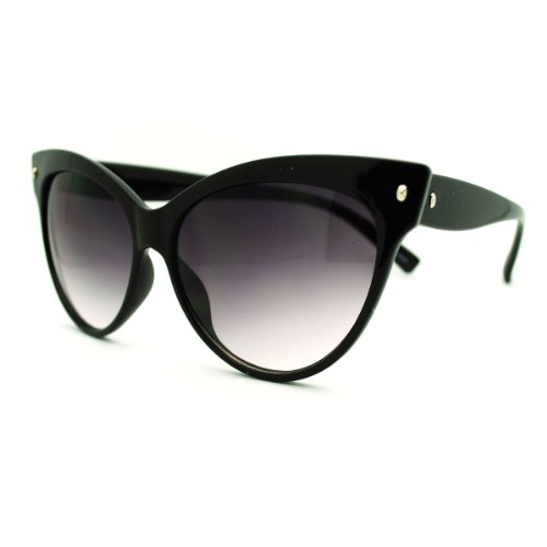 Womens Cat Eye Sunglasses High Fashion Sexy Vintage Shades Black3