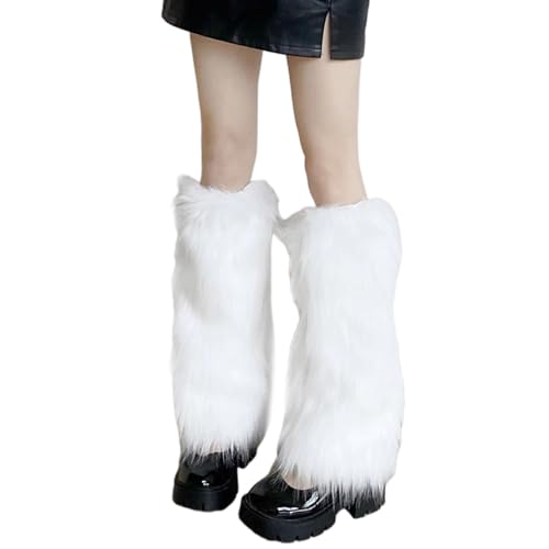 Soft Warm Hosiery, Women Girls Faux Leg Warmer Fall Winter Solid Color Furry Plush Boot Cuffs Warm Socks