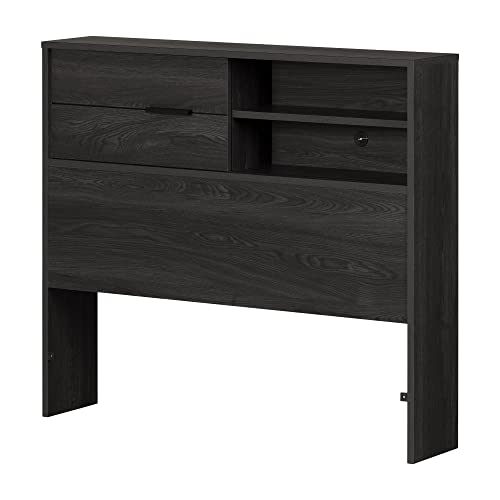 South Shore Fynn Headboard with Storage, Twin 39-Inch, Gray Oak