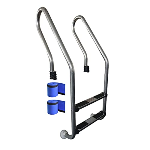 Escalera para piscina de acero inoxidable con 2 peldaños antideslizantes miniatura 1
