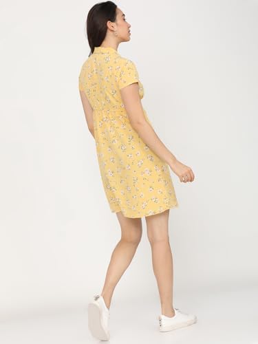 Image of Tokyo Talkies Womens Floral Mini Flared Dress | Short Sleeves & Playful Silhouette | Chic & Effortlessly Feminine | Dress for Women | Women Dress | Stylish Women Dress