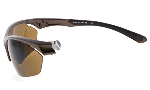 Image of Eyekepper Bifocal Sunglasses for Women Men, Rectangular Frame | Outdoor Sports Bifocal Reading Sunglass, with Readers Built in, Mens Tinted Sun Reader Bifocals, Ladies Cheater,Wrap Half Rim