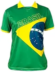 Camiseta Futebol Polo Torcedor Bandeira Brasil Copa Do Mundo (G)