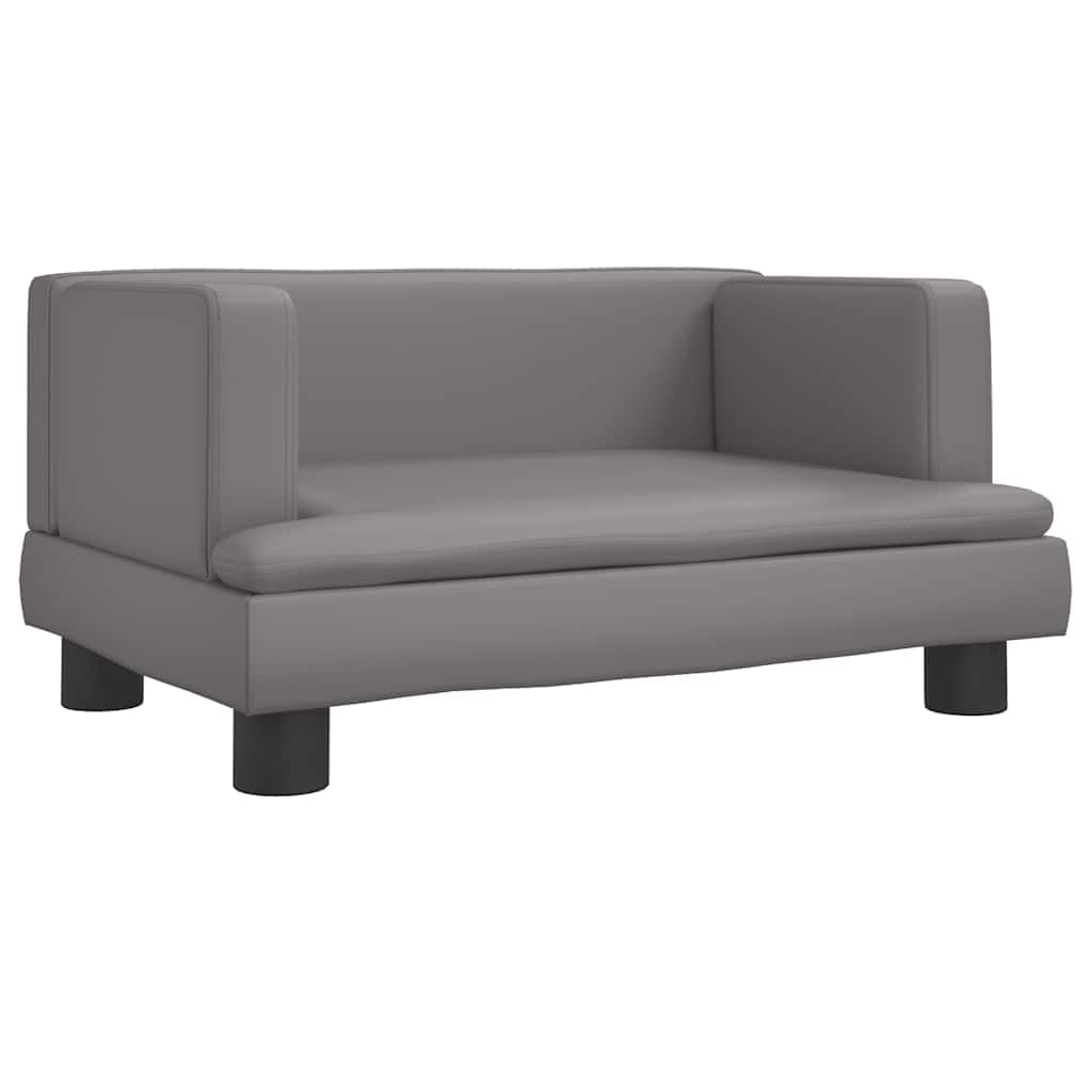 Hothingwell Graues Hundesofa aus Kunstleder mit Rahmen aus massivem Kiefernholz, Bett mit dickem Schaumstoff gepolstert, leicht zu reinigen und wasserdicht, ideal für Wohnzimmer oder Schlafzimmer