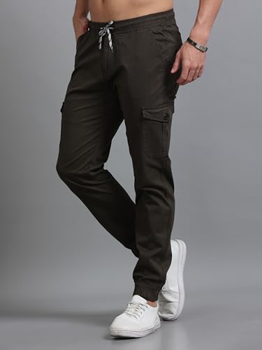 Image of U.S. Pitchers Mens Twill Laffer Cargo Joggers I 6 Pocket Utility Pants I Stylish Comfort Fit I 12 Colors I Sizes 30 to 38