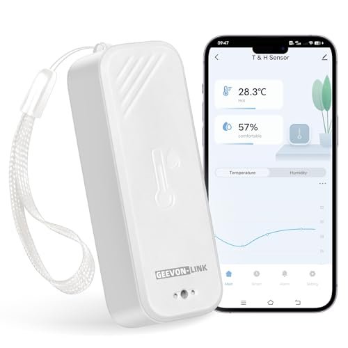 GEEVON-LINK WiFi Thermometer Hygrometer, Smart Humidity Temperature Sensor with App Notification Alert, Free Data Storage Export, Wireless Remote Monitor for Room Greenhouse Incubator Wine Cellar