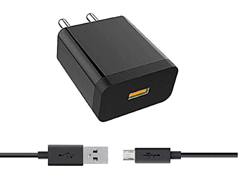 Image of Fast Charger USB Adapter 12 Watt 5V /2.4A Mobile Charger Fast Charging, Universal Compatibility with Micro USB Charger Data Cable, Made in India - Black