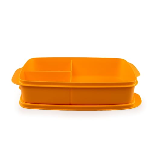 Tupperware To Go Lunchbox Clevere Pause 1 L Orange mit Trennwand (inkl. 1x Magnet)