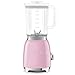 SMEG BLF03 Retro Style Blender – 600W Countertop Blender with 48 oz BPA-Free Jug, 3 Speeds + Pulse, Ice Crush & Smoothie Functions – 50s-Inspired Design-Pink