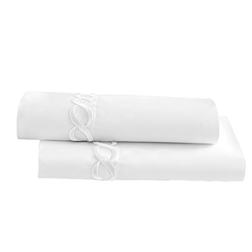 Kassatex Catena Bedding Collection King Pillowcase Set, White