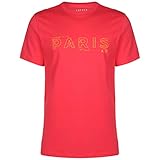 nike maglietta da uomo paris saint-germain, light fusion rosso/giro giallo, m