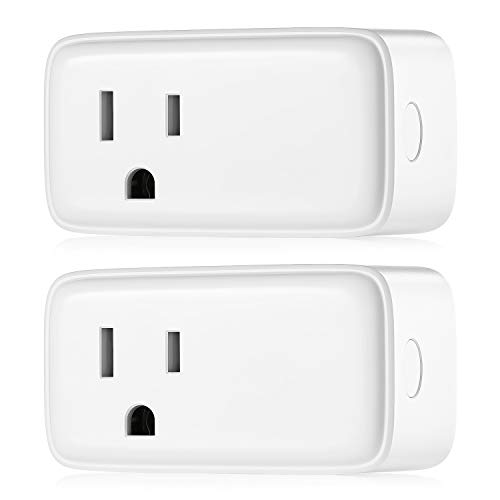 Consciot Mini Smart Plug, Smart Wifi Outlet, No Hub Required, Compatible with Alexa, 15A Output White Socket, Pack of 2