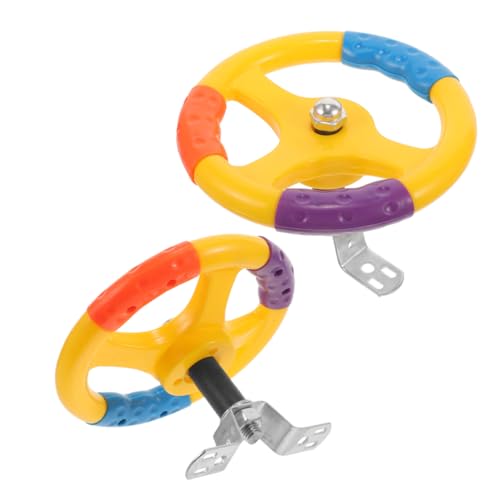 Toyvian 2pcs Steering Wheel for Rocking Cars Playground Swing Wheel Replacement Easy Installation Design