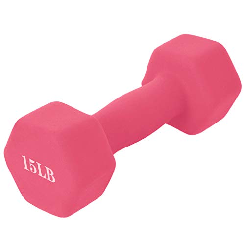 Dumbbell Barbell Weight Pair, Free Weights 2-in-1 Set, 6/8/10/12/15 LB Barbell Neoprene Coated Dumbbell Weights, A Pair of Dumbbell for Women Men, Non-Slip Hand, Home Gym, Office (Pink-15LB) - Thumbnail 2