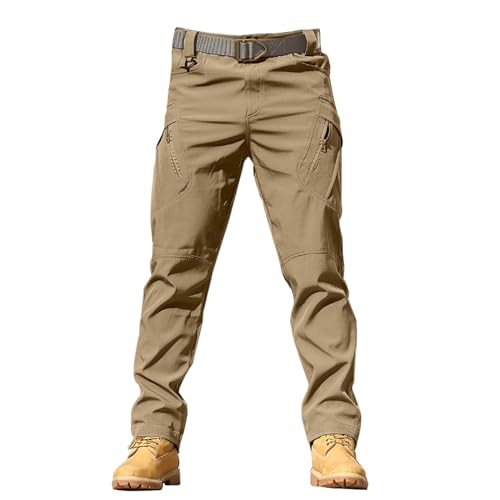 Generisch Pantalones de senderismo impermeables para hombre, pantalones tácticos de camuflaje, pantalones de senderismo, pantalones cargo elásticos holgados con bolsillos, pantalones chinos de pierna
