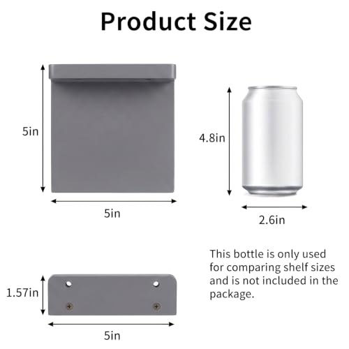 Image of Fixwal Small Floating Shelves for Wall Decor (Grey, Set of 4, 5Inch)