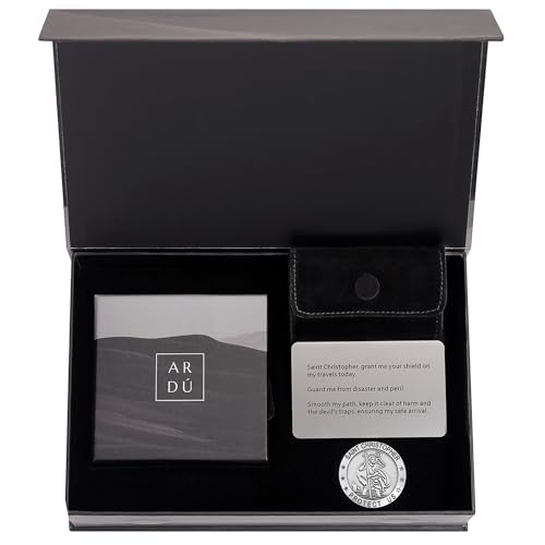 ARDU Jewelry - Saint Christopher Gift Set | Sterling Silver Double-sided Pendant with 24 Inch Chain Necklace, Stainless Steel Prayer Card, Car Visor Clip & Travel Pouch | Protection for Travels by Ardú - Image 9