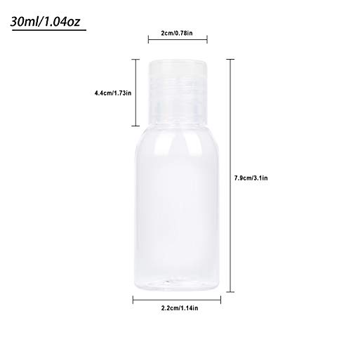 TRENDBOX 6 Pack Plastic Empty Bottles with Flip Cap for Shampoo, Lotions, Liquid Body Soap, Cream (1 oz / 30 ml)2