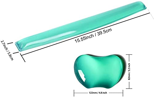 Silicone Gel Keyboard Wrist Rest Set Plus - Abronda Keyboard & Mouse Wrist Support Pad Office, Computer, Laptop, Mac - Durable, Comfortable And Pain Relief- Green Set #TOP2