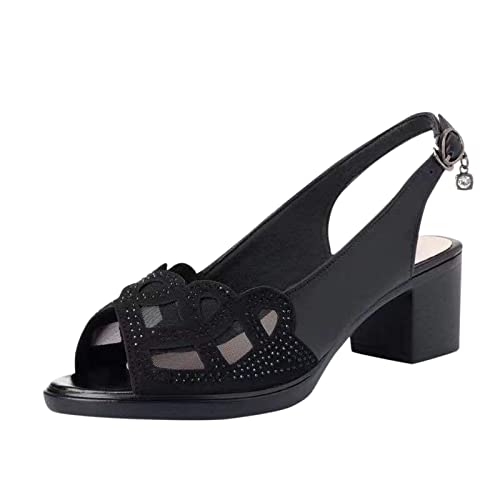 Zapatos de tacón alto para mujer, sandalias de tacón de bloque con...