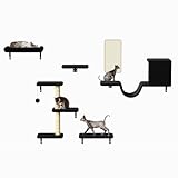 FINYQBET Muebles de Pared para Gatos, Árbol para Gatos con Cama y Plataforma, Estructura para Trepar y Rascar, Juguete...