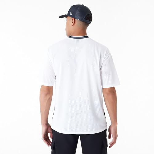 New Era Brooklyn Nets NBA Arch Graphic Mesh - Camiseta de gran tamaño, blanco, S