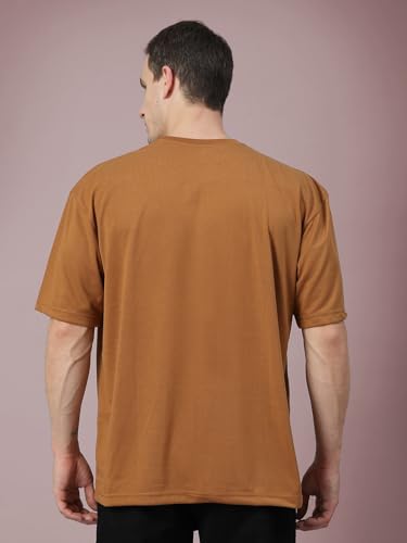 Image of CHKOKKO Mens Polyester Stylish Oversized T Shirt for Daily & Casual Wear Printed Design with Drop Shoulder & Half Sleeves