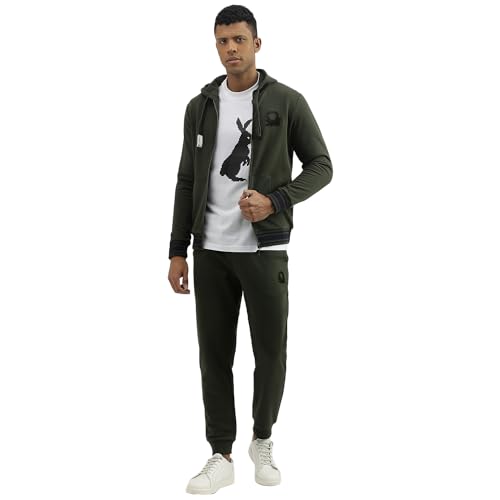 Image of United Colors of Benetton Regular Fit Hooded Neck Solid Pattern Sweatshirt