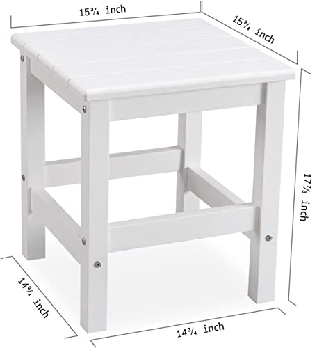 Efurden Side Table, Polystyrene End Table For Adirondack Chair, Outdoor Side Table Weather Resistant, Patio End Table With Low Maintenance (White) #TOP2
