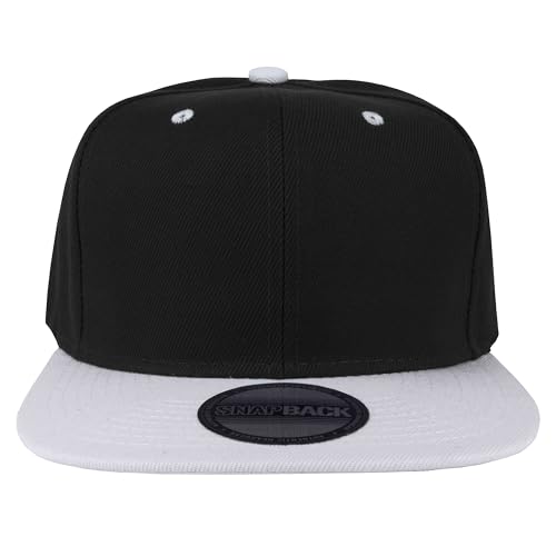 Image of Gelante Snapback Hats for Men - Flat Bill Brim Baseball Cap Hat - Plain Blank Adjustable