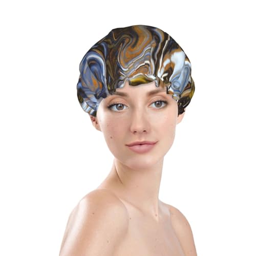 Bonnet de douche imperméable routine soin cheveux longs texture encre - 3