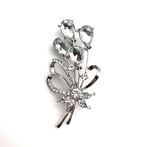 Broche en cristal étincelante et strass pour costume femme raffiné