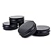 TMO Aluminum Tin Jars 2Oz 60G Screw Top Round Jars Metal Tin Cans Aluminum Tin Containers Bulk Food Tins Cosmetic Jar Container Candle Travel Tins(Black,10 Pack)