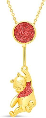 Disney Classics Winnie the Pooh Gold Plated Swinging Balloon Necklace, 18"