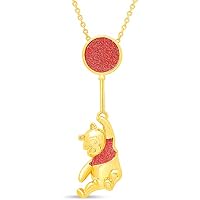 Disney Collar Winnie The Pooh y Globo Rojo, con Baño de Oro