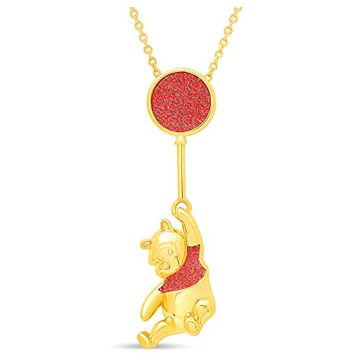 Disney Classics Winnie the Pooh Gold Plated Swinging Balloon Necklace, 18"