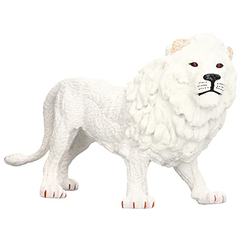  Figurine di Leone Bianco Giocattoli, Modello di Figurine Giocattolo Dipinto a Mano Realistico per Bambini Figurina di Leone Realistica Colorata a Mano Esercizio di Apprezzamento Abilità Ornamento di L
