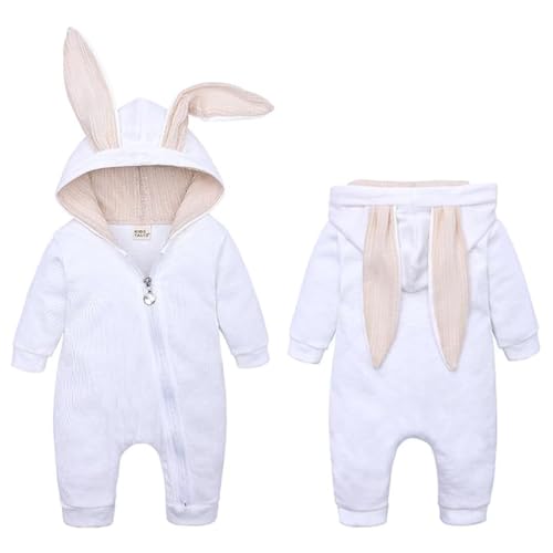 Image of QIAONIUNIU My First Easter Outfit, Baby Girl or Boy Bunny Costume, Infants Rabbit Cosplay Romper