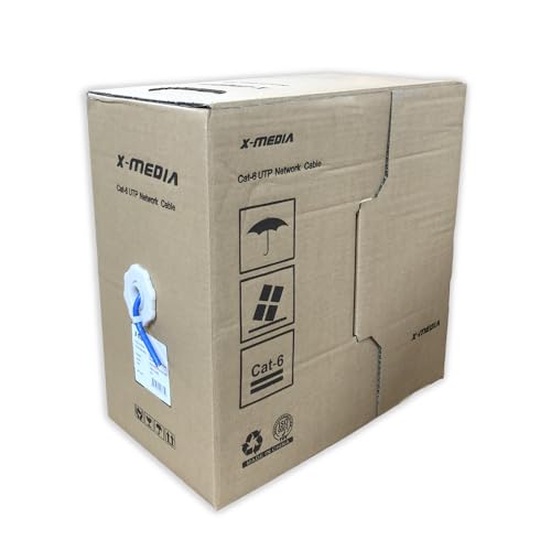 Cable Ethernet Cat6 X-MEDIA 1000 ft UTP Azul miniatura 3