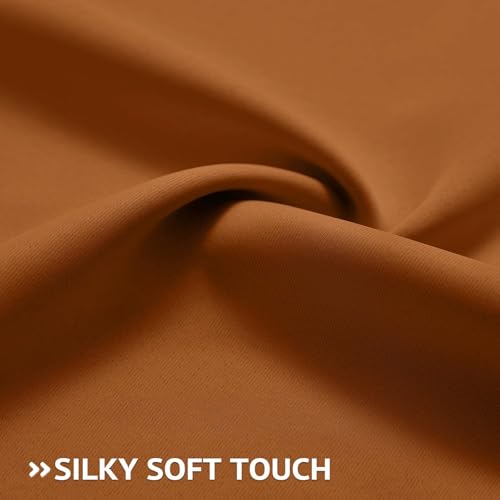 Image of COSVIYA Grommet Room Darkening Brunt Orange Curtains 36 inch for Bedroom | Light Blocking Insulated Thermal Curtains for Living Room, Blackout Thick Polyester Window Drapes,52x36 inches, 2 Panels